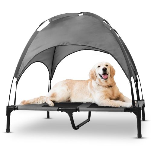 Outdoor Elevated Dog Bed Cooling Raised Pet Cot Canopy Shade Tent Pet Cooling Bed with Removable Canopy for Outside Yard Camping Beach Outdoor Elevated Dog Bed Cooling Raised Pet Cot Canopy Shade Tent Pet Cooling Bed with Removable Canopy for Outside Yard Camping Beach