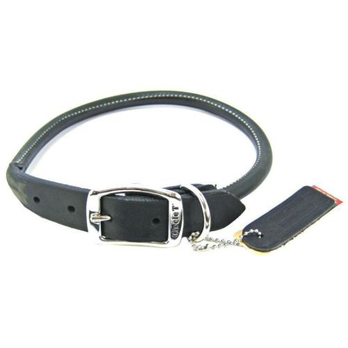 Circle T Pet Leather Round Collar Black